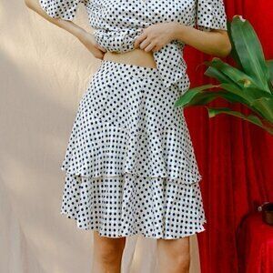 Alexa Chung Aerial Dot Ruffled Skirt